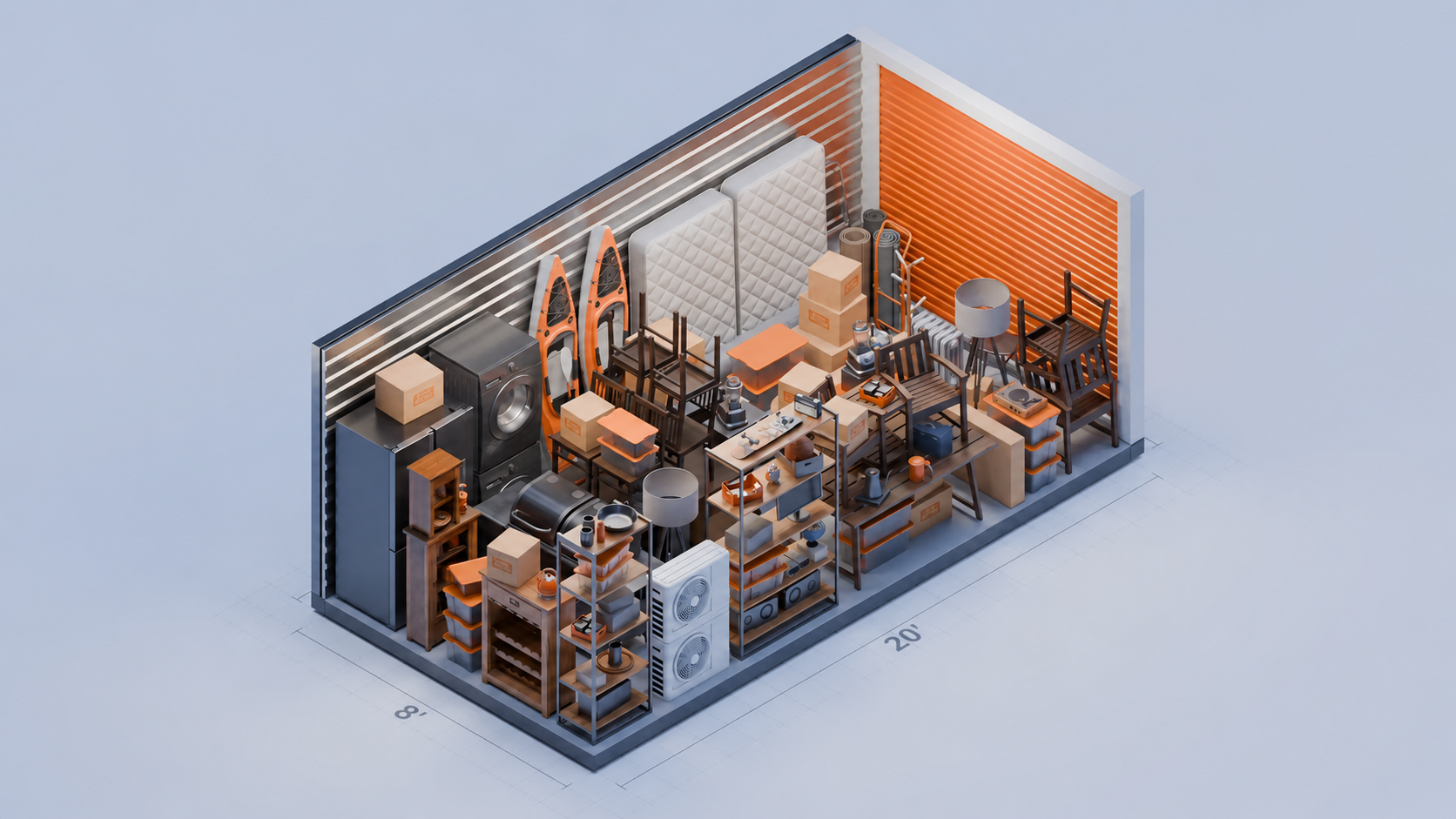 8′ x 20′ unit diagram